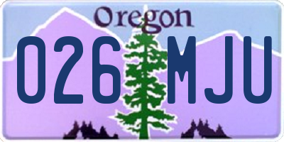 OR license plate 026MJU