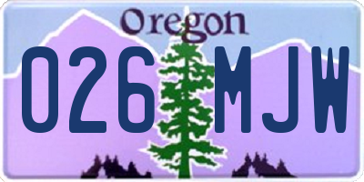 OR license plate 026MJW
