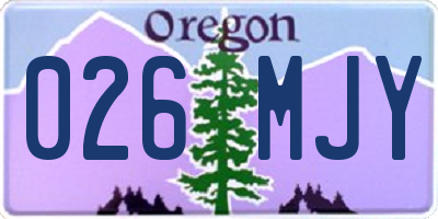 OR license plate 026MJY