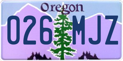 OR license plate 026MJZ