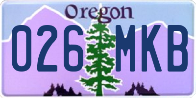 OR license plate 026MKB