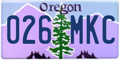 OR license plate 026MKC