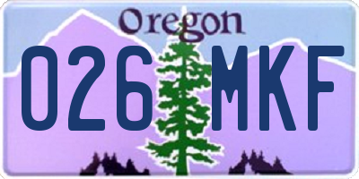OR license plate 026MKF