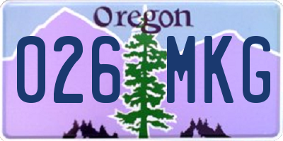 OR license plate 026MKG