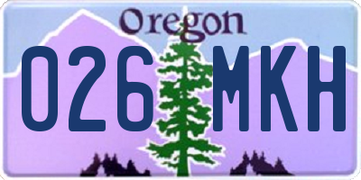 OR license plate 026MKH