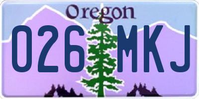 OR license plate 026MKJ