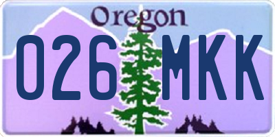 OR license plate 026MKK