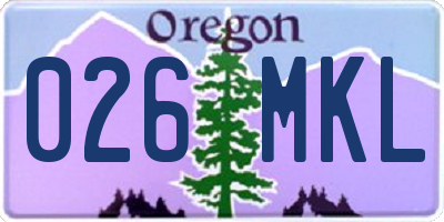 OR license plate 026MKL