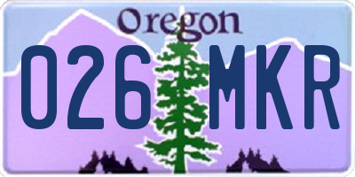 OR license plate 026MKR