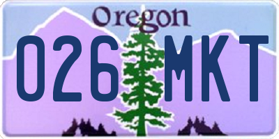OR license plate 026MKT