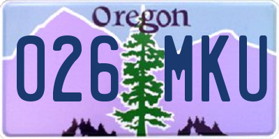 OR license plate 026MKU