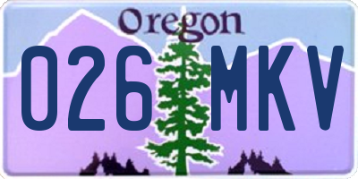 OR license plate 026MKV