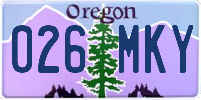 OR license plate 026MKY