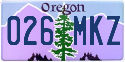 OR license plate 026MKZ