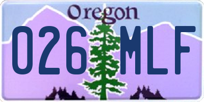 OR license plate 026MLF