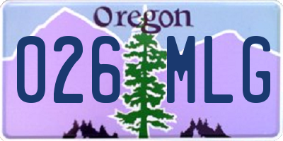 OR license plate 026MLG