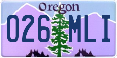 OR license plate 026MLI