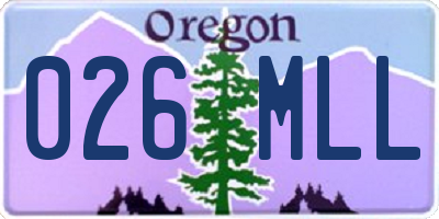 OR license plate 026MLL