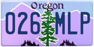OR license plate 026MLP
