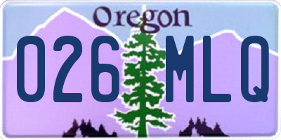 OR license plate 026MLQ