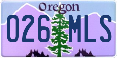 OR license plate 026MLS
