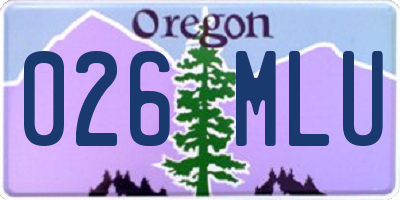 OR license plate 026MLU
