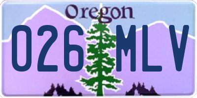 OR license plate 026MLV