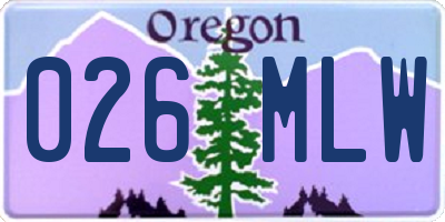OR license plate 026MLW