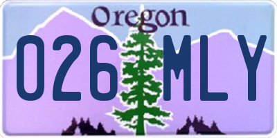 OR license plate 026MLY
