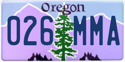 OR license plate 026MMA