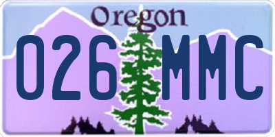 OR license plate 026MMC
