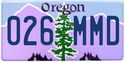 OR license plate 026MMD
