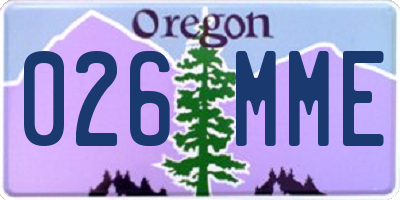 OR license plate 026MME