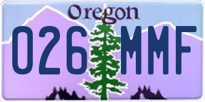 OR license plate 026MMF