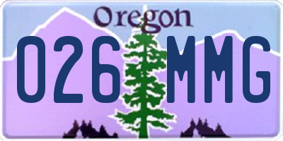 OR license plate 026MMG
