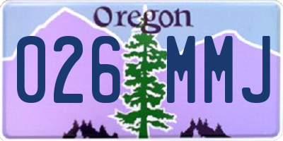 OR license plate 026MMJ