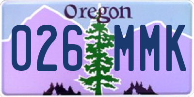 OR license plate 026MMK