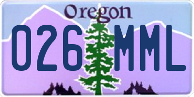 OR license plate 026MML