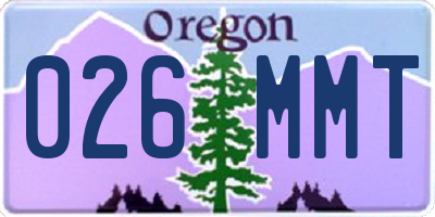 OR license plate 026MMT