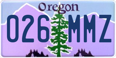 OR license plate 026MMZ