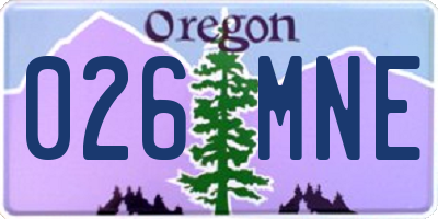 OR license plate 026MNE