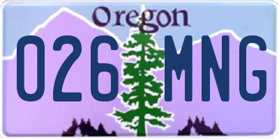 OR license plate 026MNG