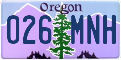 OR license plate 026MNH