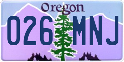 OR license plate 026MNJ
