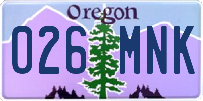 OR license plate 026MNK