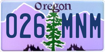 OR license plate 026MNM