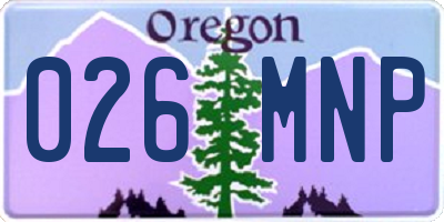 OR license plate 026MNP