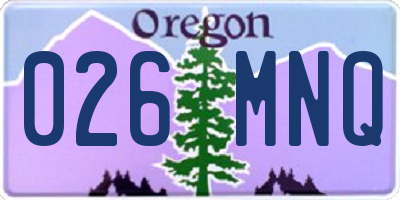 OR license plate 026MNQ