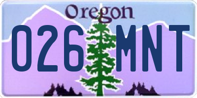 OR license plate 026MNT