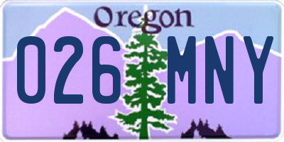 OR license plate 026MNY